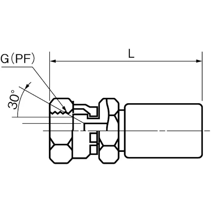 高圧ホース/油圧用金具付 6.3mmx0.6m/7.0MPa EA125TA-6A 4548745314045【別送品】