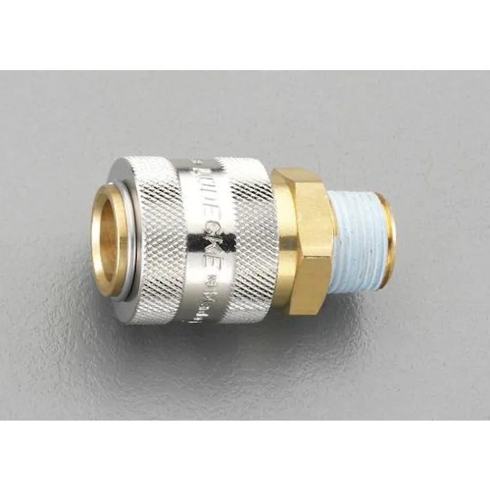 ESCO R1/4" 雄ねじカップリング(真鍮製/ワンプッシュ) エアーホース用カプラーEA140GA-2 4548745728613(CDC)【別送品】