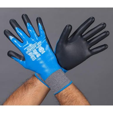 ESCO [M] 手袋(耐切創/ステンレス系･ポリエステル･ニトリルコート 手袋･腕カバーEA354BE-32 4550061517901(CDC)【別送品】