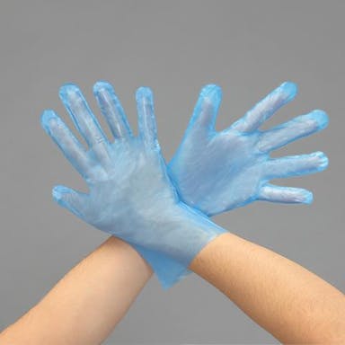 ESCO [M] 手袋(ポリエチレン･エンボス･ブルー/100枚) 手袋･腕カバーEA354DS-32 4550061772171(CDC)【別送品】