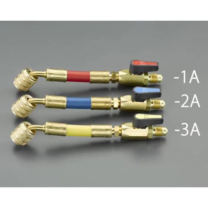 ロテックス(ROTEX) 1/4"x5/16" ボールバルブ付異径ホースアダプター(赤) 冷媒回収機EA104SB-1A 4550061101063(CDC)【別送品】