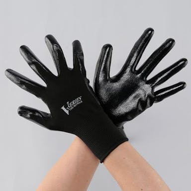 ESCO [LL/240mm] 手袋(ニトリルゴムコーティング/黒) 手袋･腕カバーEA354DE-8 4550061101162(CDC)【別送品】