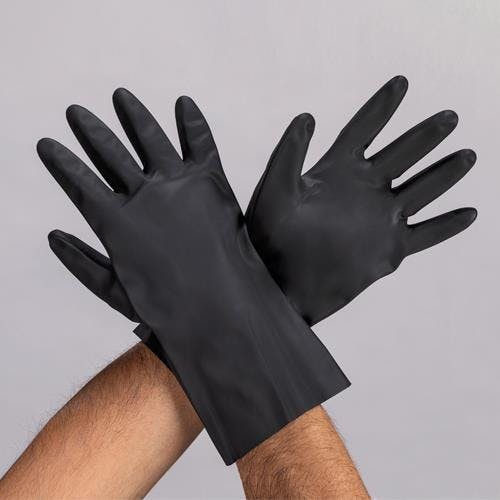 ダイヤゴム 手袋(耐透過・耐溶剤・フッ素ゴム) [L/300mm] EA354BF-80 4550061480861【別送品】
