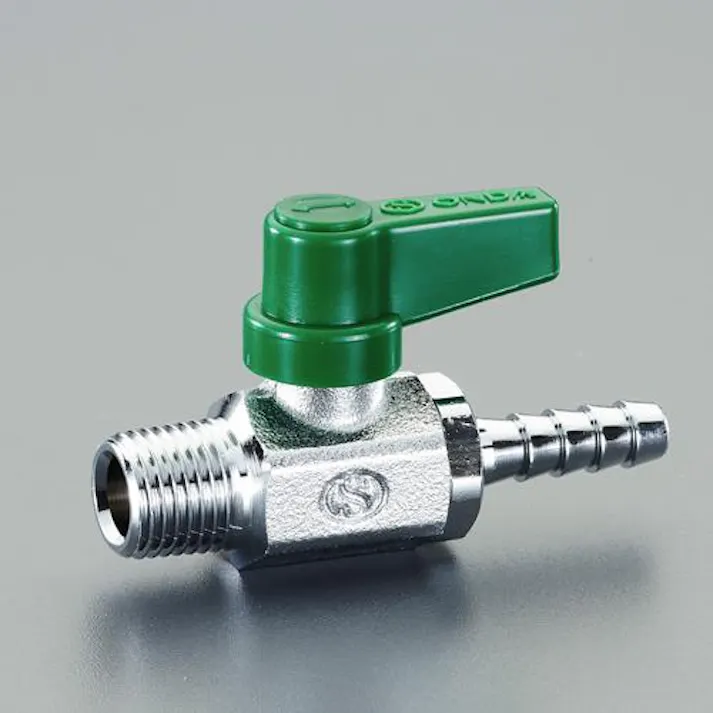 オンダ製作所 ミニボールバルブ(ホースニップル付) R1/4”x9.0mm EA425AJ-56 4550061515891【別送品】