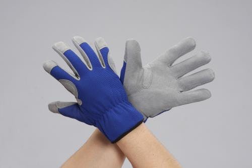 手袋(合成皮革/青・グレー) [M] EA353BJ-86 4548745017168【別送品】