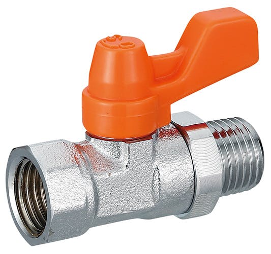 オンダ製作所 ミニボールバルブ(メッキ付) Rc3/8”xR3/8” EA425AG