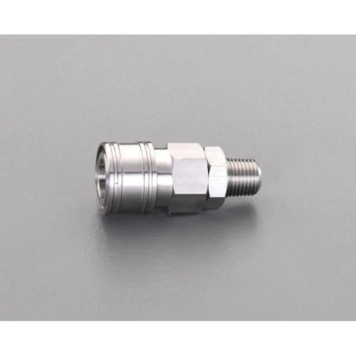ESCO R 3/8" 雄ねじソケット(20型/ステンレス) エアーホース用カプラーEA140DH-113 4548745760736(CDC)【別送品】
