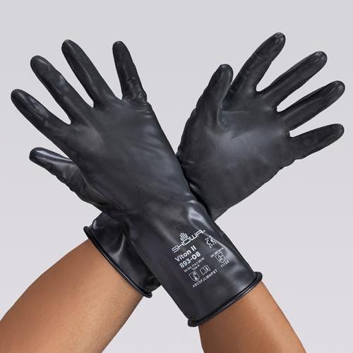 手袋(耐塩素系溶剤/バイトンゴム製) [M/300mm] EA354BV-36 4550061518939【別送品】