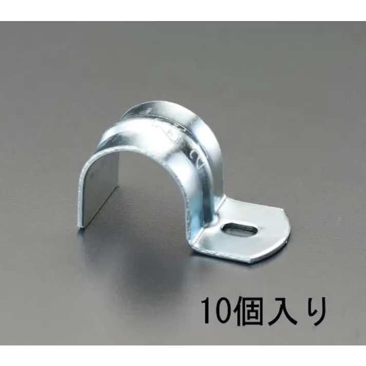 アカギ 20A 片サドル(リブ付/スチール製/10個) 配管支持金具EA440BA-20K 4548745150377(CDC)【別送品】