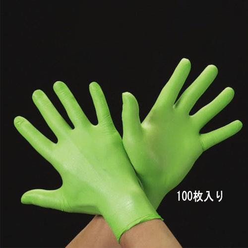 手袋(ニトリル・パウダー無・滑り止付/100枚) [S] EA354BD-90 4550061584200【別送品】
