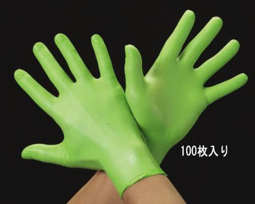 手袋(ニトリル・パウダー無・滑り止付/100枚) [M] EA354BD-91 4518340584501【別送品】