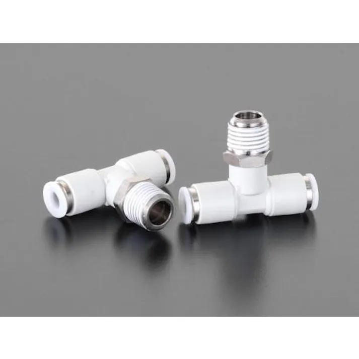 アオイ 10mmxR 1/4" T型ユニオン(2個) 空気・水その他配管継手EA140HG-102 4518340882768(CDC)【別送品】