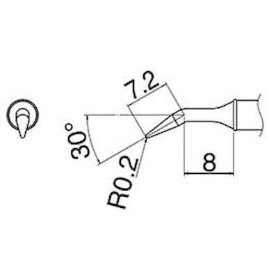 白光(HAKKO) R0.2mm  交換用こて先 (EA304AL用) 電気半田ごてEA304AL-38 4550061038734(CDC)【別送品】