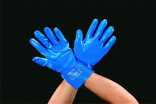 手袋・耐油(ニトリルゴム・裏 綿メリヤス) [M/260mm] EA354DC-31 4518340898509【別送品】