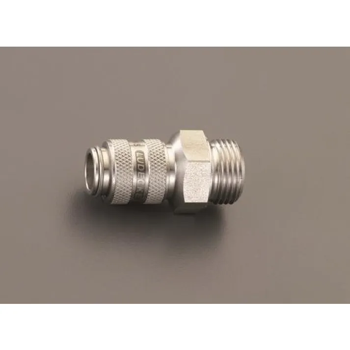 ESCO M14x1.5 雄ねじカップリング(ステンレス製/ワンプッシュ) エアーホース用カプラーEA140GJ-14 4550061138908(CDC)【別送品】