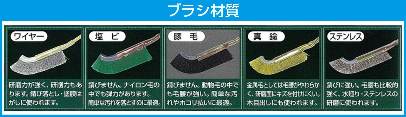 ブラシ(真鍮製/5行) 57x35mm/180mm EA109EB-2 4518340132351【別送品