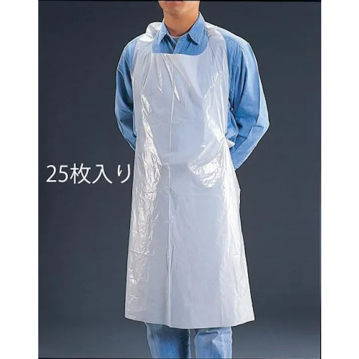エプロン(使い捨て/25枚) 114x74cm EA355A 4518340016071【別送品】