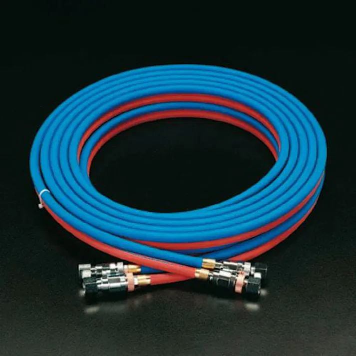 ESCO (5+5mm)x 5m カプラ付ツインホース 銅配管溶接器、ブロートーチ、ロウ材EA300AC-5 4550061926680(CDC)【別送品】