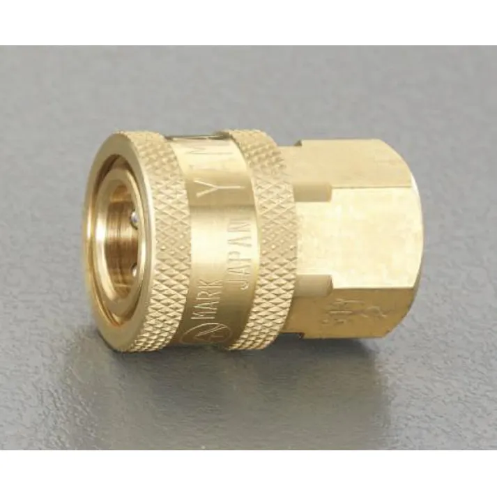 ESCO Rc 1/2" 雌ねじカップリング(中圧用/真鍮) エアーホース用カプラーEA140BC-4 4518340005761(CDC)【別送品】