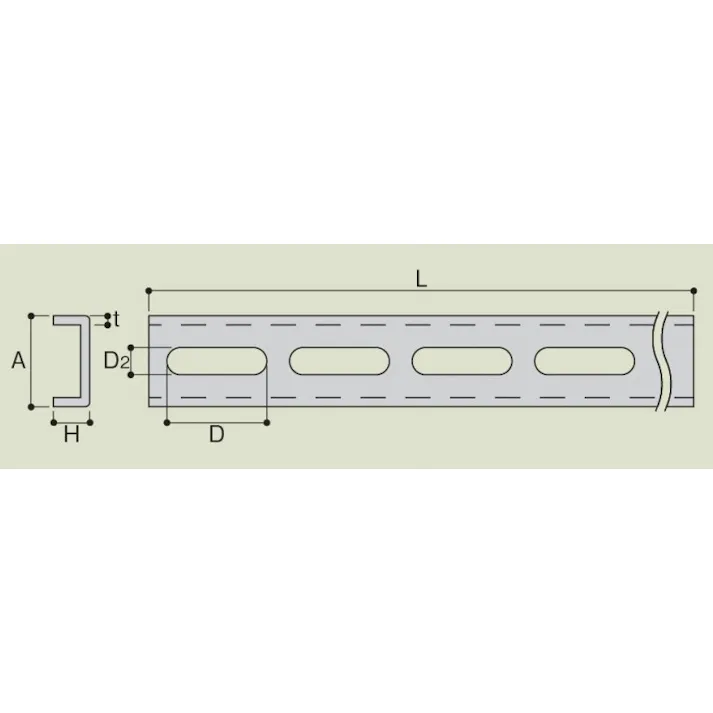 チャンネル(穴付) 30.6x11x400mm EA439AB-42 4548745616750【別送品】