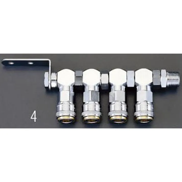 ESCO R 1/2"/4連 マルチ連結自在カップリング エアーホース用カプラーEA140DL-4 4548745173574(CDC)【別送品】