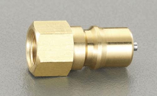 雌ねじプラグ(ストップ付/真鍮製) Rc1/4” EA140AA-2 4518340005105【別送品】