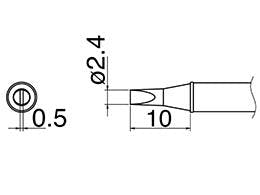 白光(HAKKO) φ2.4mm 交換用こて先 (EA304AL用) 電気半田ごてEA304AL-23