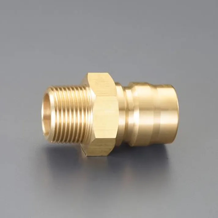 ESCO R 1/4" 雄ねじプラグ(中圧用/真鍮製) エアーホース用カプラーEA140AD-2 4518340005341(CDC)【別送品】