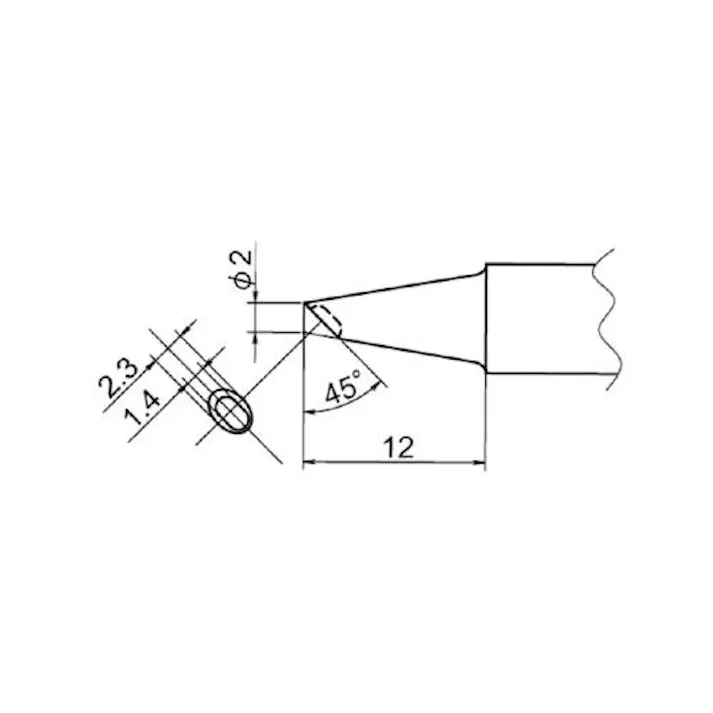 白光(HAKKO) φ2.0mm 交換用こて先 (EA304AP用) 電気半田ごてEA304AP-8 4550061042649(CDC)【別送品】