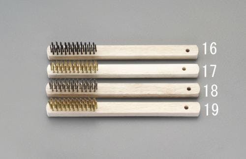 ワイヤーブラシ(真鍮メッキ線) 270mm 3行 EA109DB-17 4548745310832【別送品】
