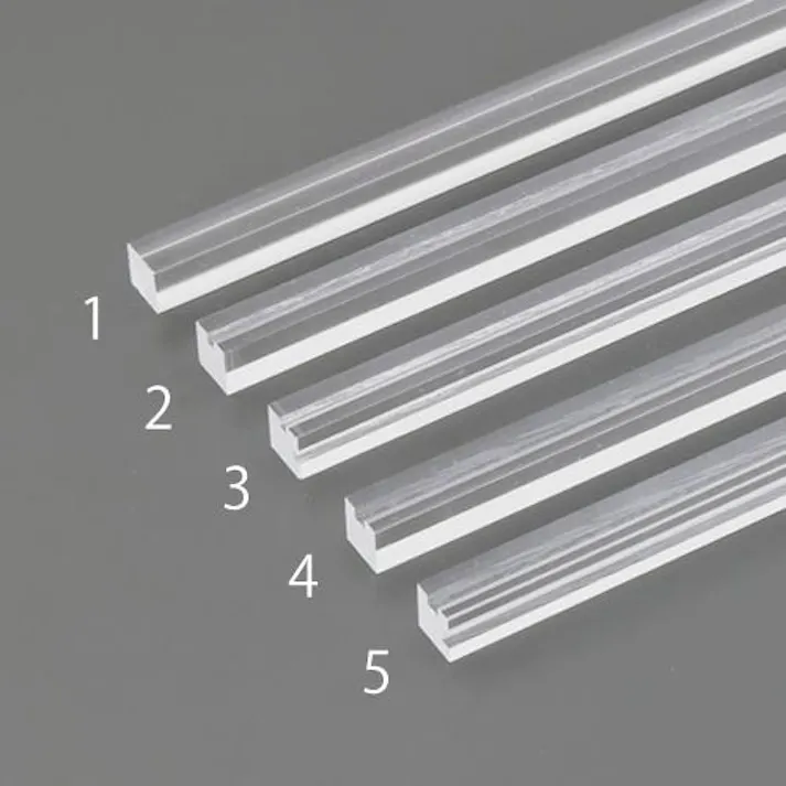 ESCO 10x10x500mm アクリル角棒(2mm溝1列/透明) 板材EA441EK-2 4550061956151(CDC)【別送品】