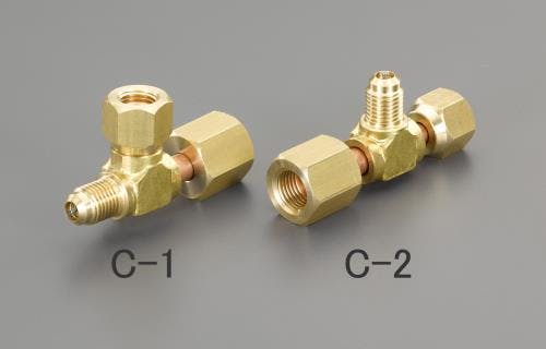 T型ゲージアダプター縦 F1/4”xF1/4”xF5/16” EA421C-2 4548745829525【別送品】