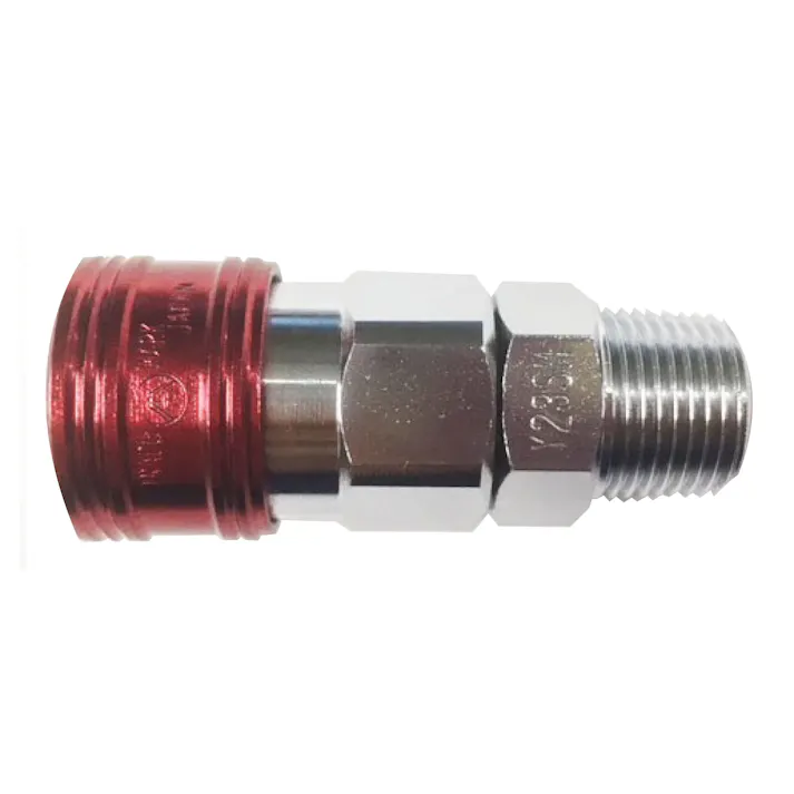 雄ねじカップリング(エアホース用/レッド) R 3/8” EA140BL-31 4550061305973【別送品】