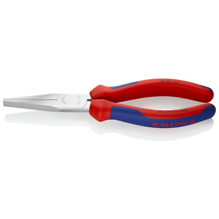 KNIPEX(クニペックス) フラットノーズプライヤー(グリップ付/メッキ) 190mm EA537LA-13 4518340093485【別送品】