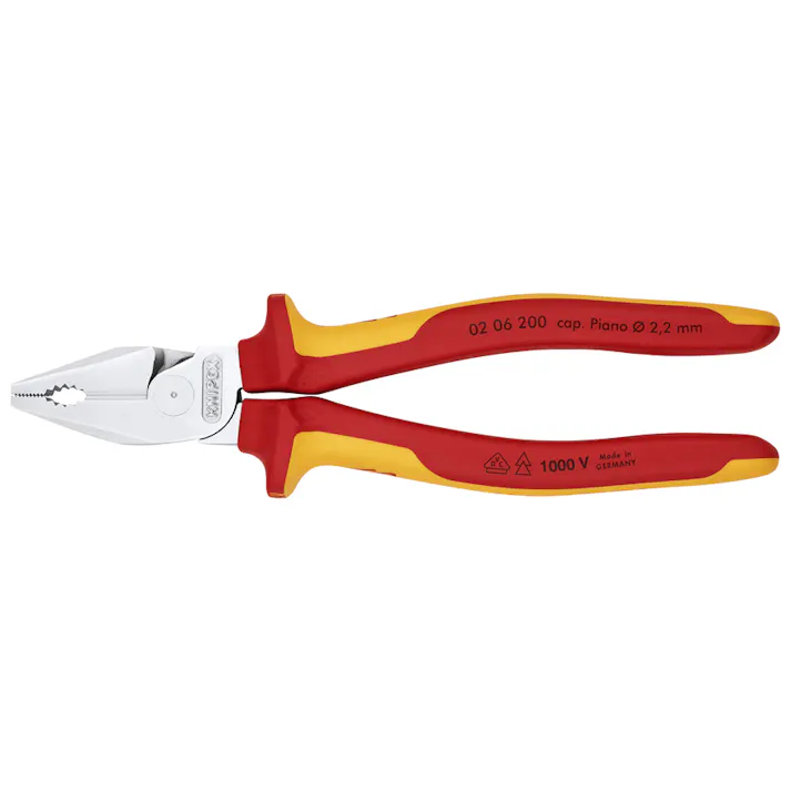 KNIPEX(クニペックス) 電工ペンチ(絶縁グリップ・偏芯型/メッキ) 200mm EA534KB-2 4518340095205【別送品】
