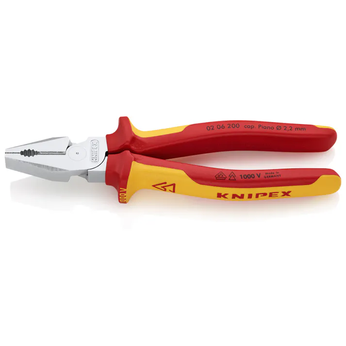 KNIPEX(クニペックス) 電工ペンチ(絶縁グリップ・偏芯型/メッキ) 200mm EA534KB-2 4518340095205【別送品】