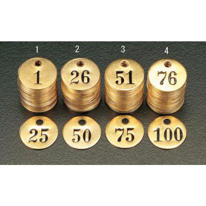ナンバーチェック(25mm丸) 25枚組 1-25 EA591HH-1 4518340212961【別送品】