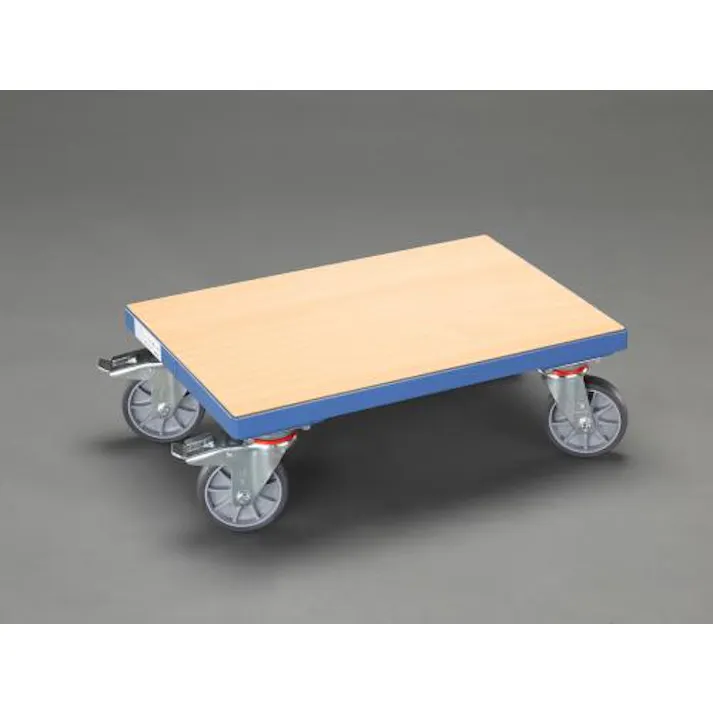 ESCO 605x405mm/250kg ドーリー(ブレーキ付/木製天板) EA520AD-11A 4518340296480(CDC)【別送品】