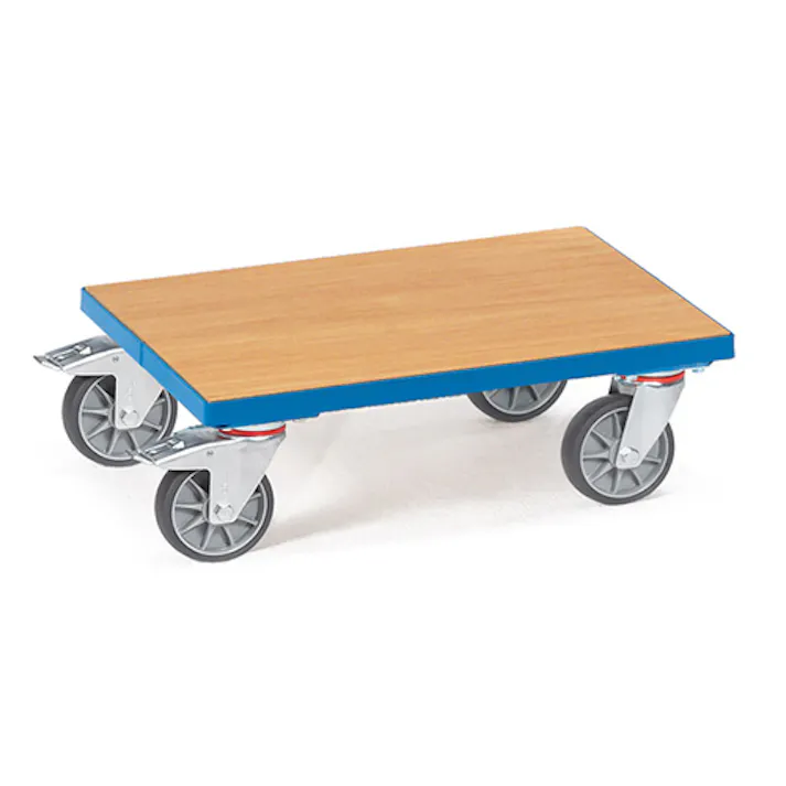 ドーリー(ブレーキ付/木製天板) 605x405mm/250kg EA520AD-11A 4518340296480【別送品】