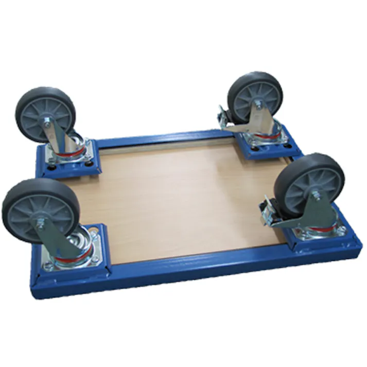 ドーリー(ブレーキ付/木製天板) 605x405mm/250kg EA520AD-11A 4518340296480【別送品】