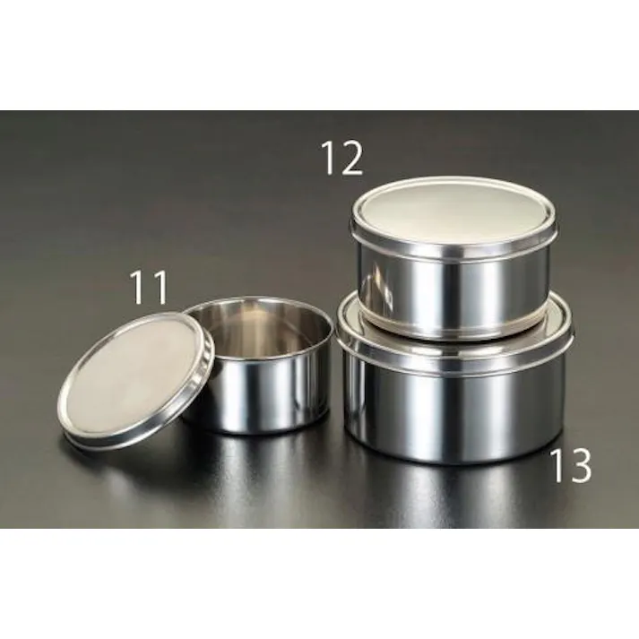 ESCO φ120x65mm 丸缶(ステンレス製) EA508SA-12 4518340333512(CDC)【別送品】