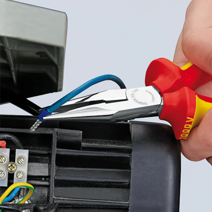 KNIPEX(クニペックス) 絶縁ラジオペンチ(グリップ付/メッキ) 160mm EA537KD-160 4518340544406【別送品】