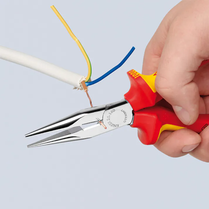 KNIPEX(クニペックス) 絶縁ラジオペンチ(グリップ付/メッキ) 160mm EA537KD-160 4518340544406【別送品】