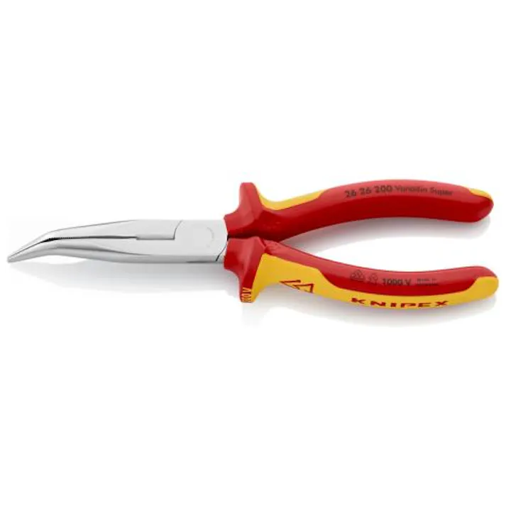 KNIPEX(クニペックス) 絶縁ラジオペンチ(グリップ付/先曲/メッキ) 200mm EA537KE-200 4518340544413【別送品】