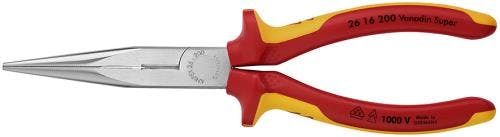 KNIPEX(クニペックス) 絶縁ラジオペンチ(グリップ付/ストレート/メッキ) 200mm EA537KC-200 4518340544420【別送品】