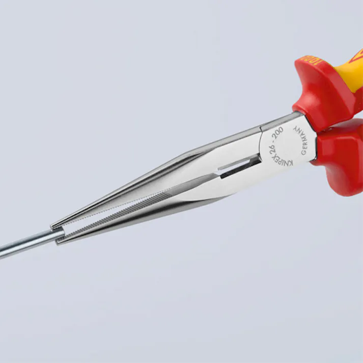 KNIPEX(クニペックス) 絶縁ラジオペンチ(グリップ付/ストレート/メッキ) 200mm EA537KC-200 4518340544420【別送品】