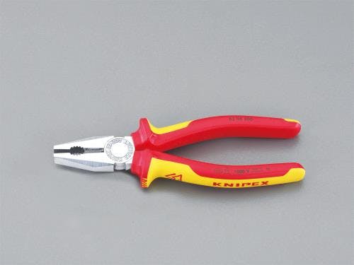 KNIPEX(クニペックス) 電工ペンチ(絶縁グリップ付/メッキ) 200mm EA534KC-63 4518340781672【別送品】
