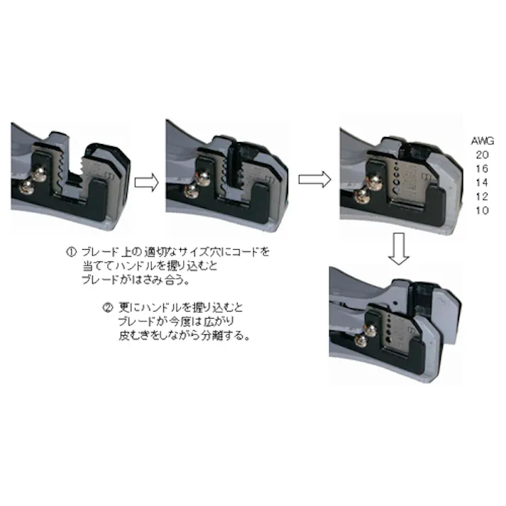 ワイヤーストリッパー 0.5-6.0平方ミリメートル EA580AE-1 4518340814417【別送品】