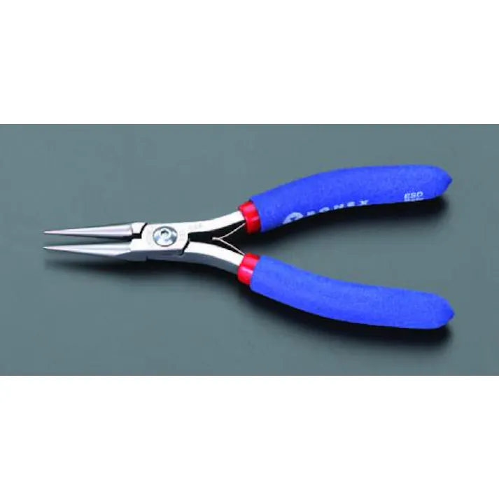 精密用プライヤー(ESD/丸/バネ付) 140mm EA537T-1 4518340923447【別送品】