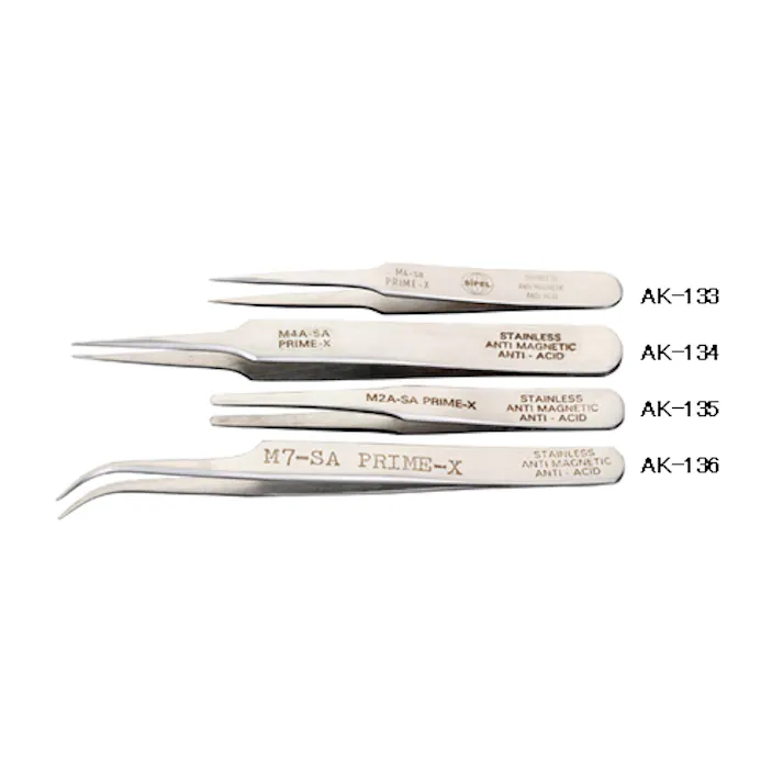 精密用ピンセット(ステンレス製) 70mm/M4 EA595AK-133 4548745024616【別送品】
